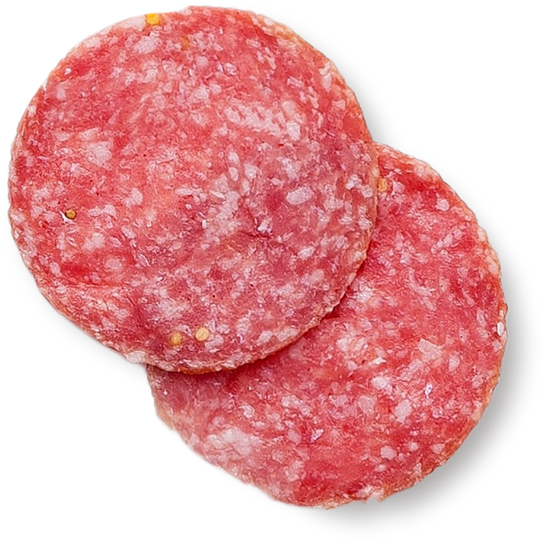 Cut Salami Isolated on White
